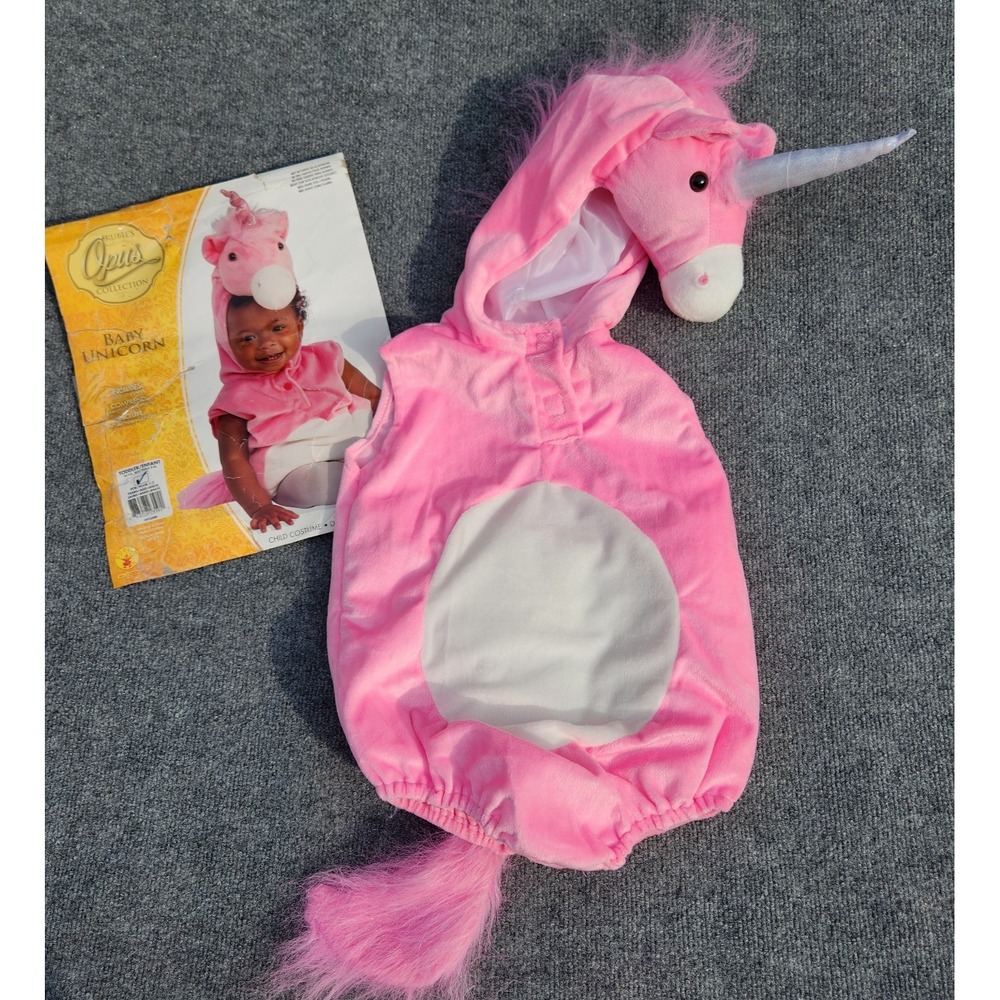 Rubie's Opus Collection BABY UNICORN Costume hooded Romper PINK 12-24 months - Picture 1 of 5